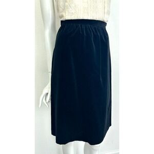 Vintage Russ Velvet Midi Skirt Flare High Rise ILGWU Black XS 25" EUC